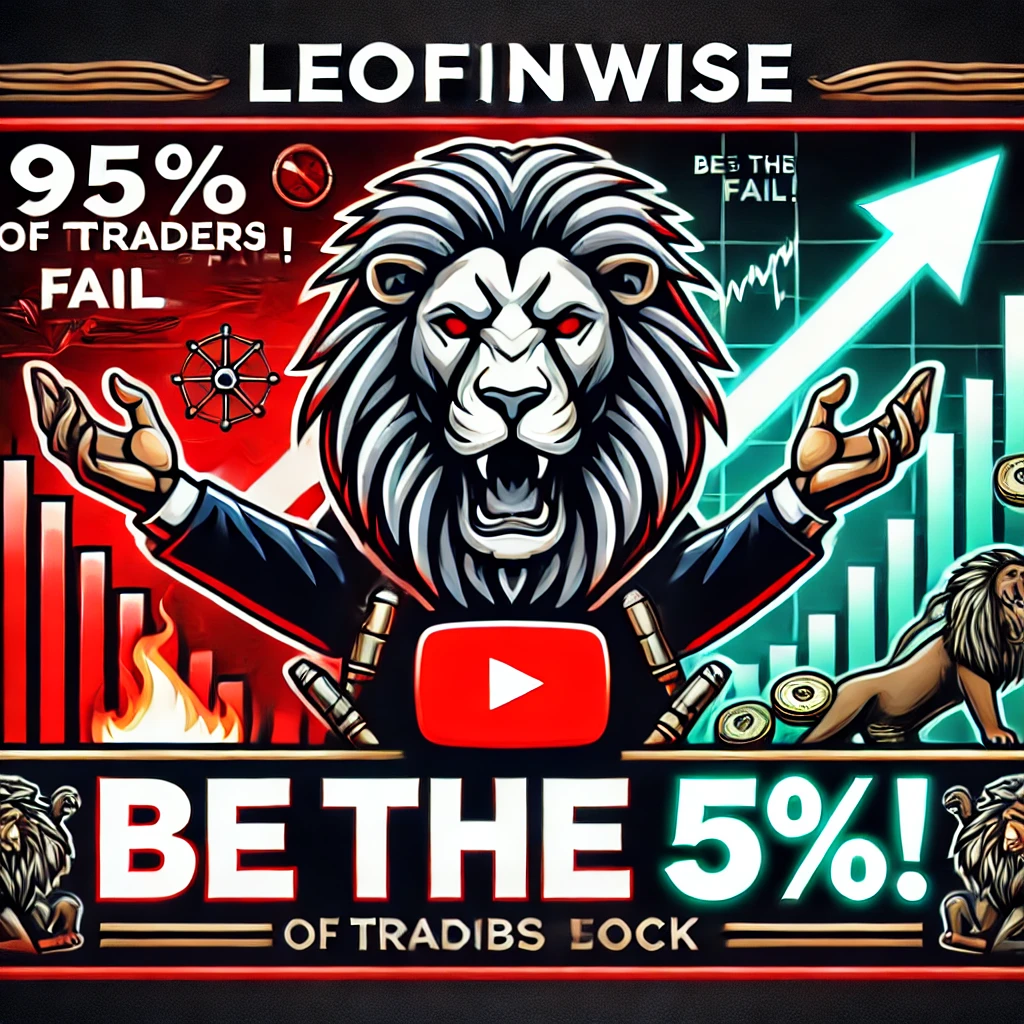 dall·e 2024 12 14 12.55.04 create a youtube thumbnail featuring the leofinwise logo. the logo, consisting of a lion with two curved arrows, should appear prominently in the cent